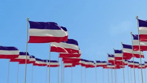 Los Altos Row Of Flags 3D Animation Stock-Footage 148718893