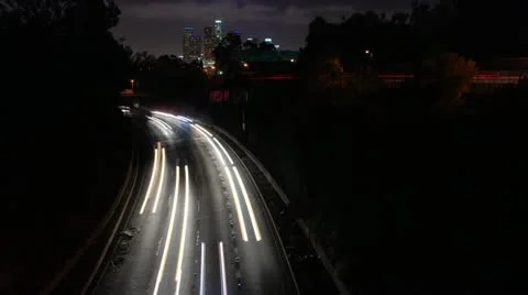 Los Angeles 110 Fwy Over Tunnel 4K Stock Footage