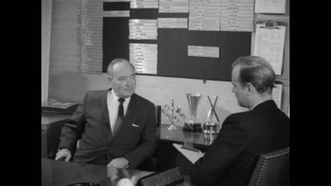 LOS ANGELES - 1960s - Fred Haney, general manager of the Los Angeles Angels, 스톡 동영상 316051453