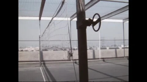 LOS ANGELES - 1968 - Views of the Los Angeles City Jail include ping pong Stock Footage 338026997