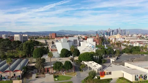 Los Angeles from above - camera flying over the city of Los Angeles Stock Footage 170679583