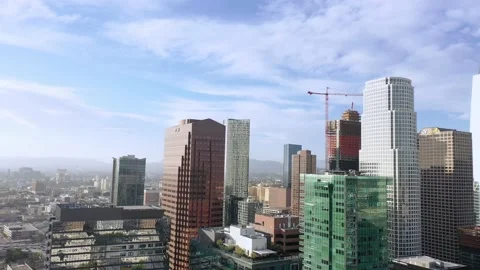 Los Angeles from above - camera flying over the city of Los Angeles Stock Footage 179027309