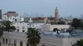 Los Angeles Aerial Cityscape Skyline Hollywood Boulevard Church Building US Dusk HD Footage