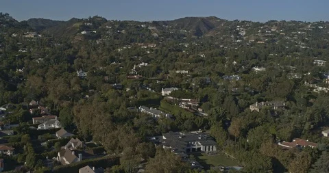 Los Angeles Aerial v208 Panoramic view of Bel Air and Holmby Hills mansions Stock Footage 125141663