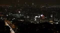 Los Angeles Aerial View Establishing Shot Hollywood Freeway Evening Lights Night HD Footage