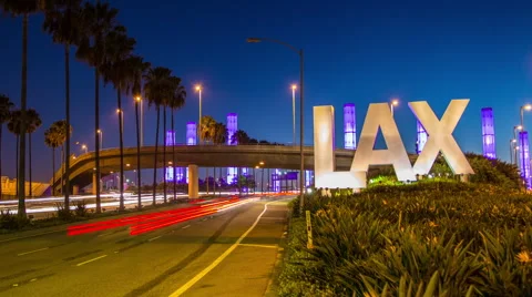 Los Angeles Airport LAX Timelapse Stock Footage
