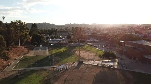 Los Angeles Baseball Field Flyover Stock Footage 84621453
