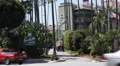 Los Angeles, Beverly Hills Hotel, Palm Trees, Car Traffic, Sunset Boulevard, USA HD Footage