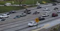 Los Angeles Busy Road US Freeway Cars Traffic Jam Slowly Movement Auto Motion LA 4k or 4k+ Resolution