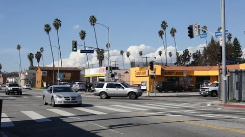 LOS ANGELES, CALIFORNIA - JANUARY 26, 2015: L.A. Traffic Stock Footage