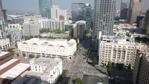 LOS ANGELES, CALIFORNIA - May 27, 2020: Empty Downtown LA Streets. Stock Footage 132197853