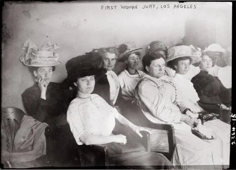 Los Angeles, California. November 1911. First woman jury. Stock Photos