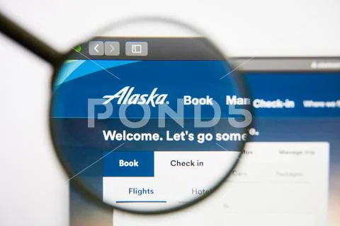 Los Angeles, California, USA - 14 February 2019: Alaska Air Group airline Stock Photos