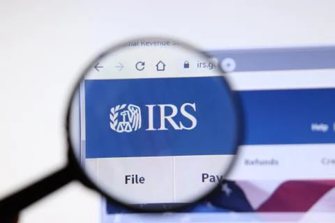 Los Angeles, California, USA - 3 December 2019: IRS website page. Irs.gov log Stock Photos