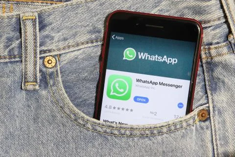 Los Angeles, California, USA - 5 December 2019: WhatsApp Messenger app icon o Stock Photos
