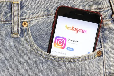 Los Angeles, California, USA - 5 December 2019: Instagram app icon on phone s Stock Photos