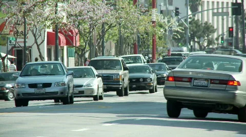 Los Angeles Chinatown Traffic Time Lapse - Clip 3 Stock Footage