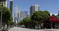 Los Angeles City Downtown Famous Corporate Buildings and Cars Traffic on Street 4k or 4k+ Resolution