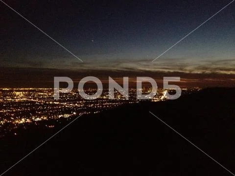 Los Angeles City at Night Stock Photos