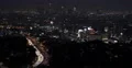 Los Angeles Cityscape Establishing Shot Highway Traffic Busy Commute Night Light 4k or 4k+ Resolution
