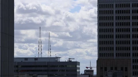 Los Angeles Cloud Timelapse With Towers Stock Footage 337679013