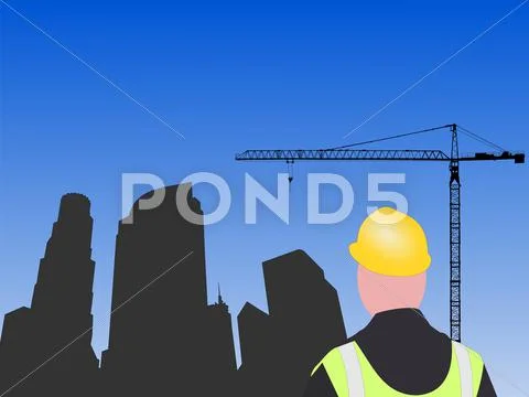 Los angeles construction site Stock Illustration