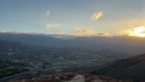 Los Angeles County Mountain Sunset Stock Footage 225560913