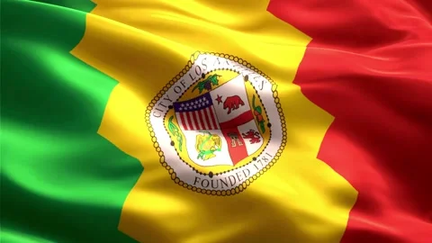 Los Angeles Flag Stock Footage 235855077