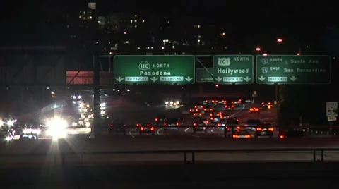 Los Angeles freeway NIGHT timelapse2 Video stock 7727836