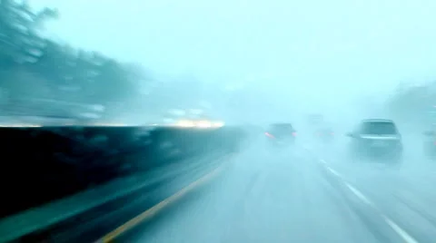 LOS ANGELES freeway in the rain Stock-Footage 1001479