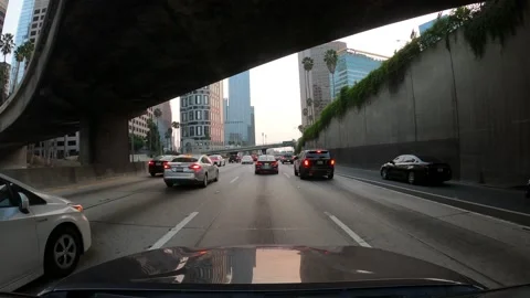 Los Angeles Freeway Sunset Timelapse 4K View Stock Footage