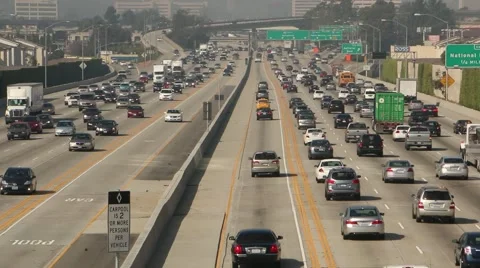 Los Angeles Freeway Traffic Stock Footage 46550327