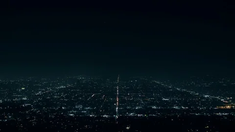 Los Angeles Grid at Night Stock Footage 101444786