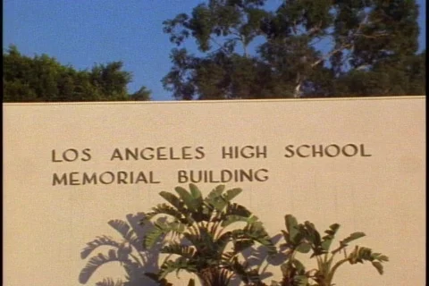 Los Angeles High School, sign Stock Footage