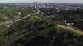 Los Angeles from Hollywood Hills Aerial Shot of Freeway and LA Skyline 4k or 4k+ Resolution