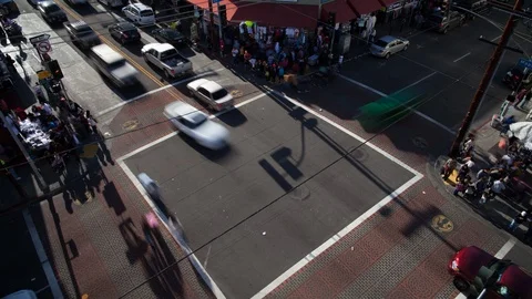 Los Angeles Intersection Daytime Timelapse 4k Stock Footage 98898064