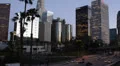 Los Angeles, LA Commute, Dusk Downtown , California, Rush Hour on Freeway, USA HD Footage