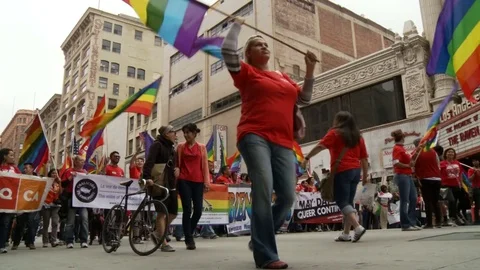 Los Angeles LGBTQ Rally Stock Footage
