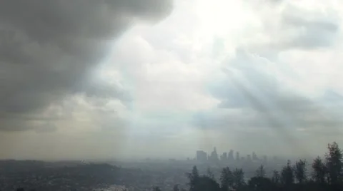 Los Angeles light ray tlapse Stock Footage 1004955