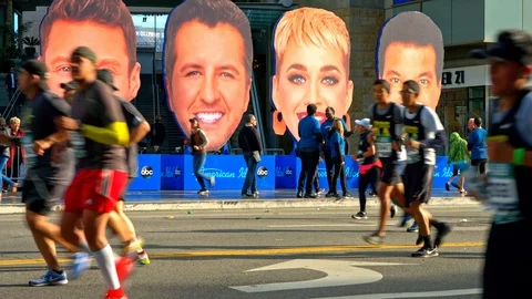 Los Angeles Marathon 2018 Stock Footage 87346736