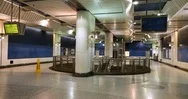 Los Angeles Metro Subway Station Deserted During The Coronavirus Scare Stock Footage