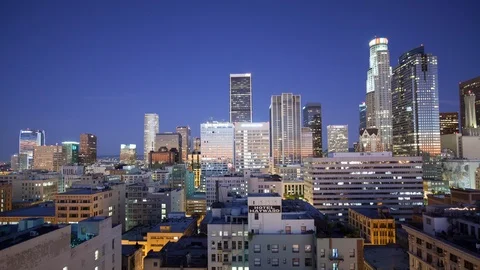 Los Angeles Night to Day Timelapse 4k Stock Footage