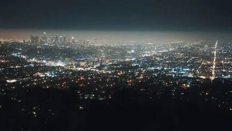 Los Angeles at night Stock Footage 78663581
