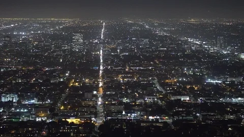 Los Angeles at night Stock Footage 87081777