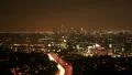 Los Angeles Night View 73 Tilt Up Timelapse Traffic Hollywood overlook HD Footage
