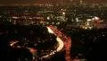 Los Angeles Night View 74 Tilt Up Timelapse Traffic Hollywood overlook HD Footage