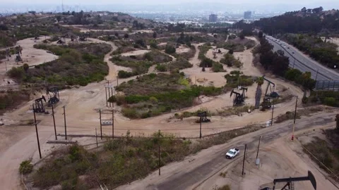Los Angeles oil pumps Stock Footage 220022553