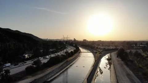 Los Angeles River - Sunset 库存影片 103238729