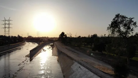 Los Angeles River - Sunset 库存影片 103238763