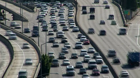 Los Angeles Rush Hour Freeway Traffic Timelapse Stock Footage 3503317